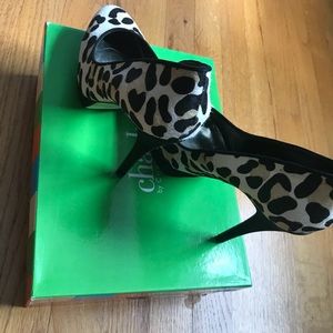 Charles by Charles David cheetah calf heels size 8